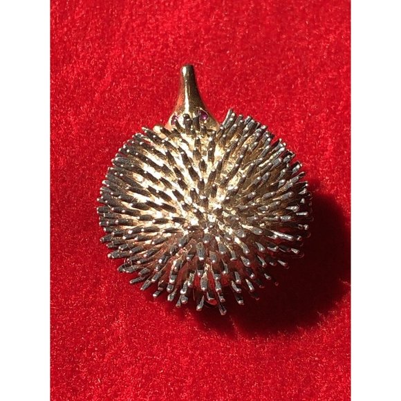 Vintage Hedgehog Brooch Pin Sterling Silver Faux Gold 1" x 1" Marked - Picture 5 of 11